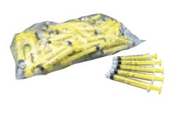 Colored Luer Lock Syringes 3cc Yellow (80)