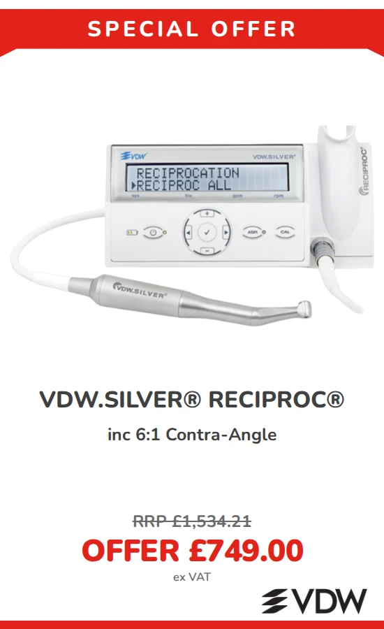VDW.SILVER RECIPROC motor with 6:1 contra-angle - special offer £749.00 ex VAT